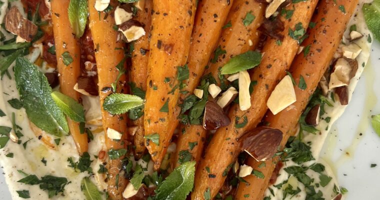 roasted carrots, whipped tahini